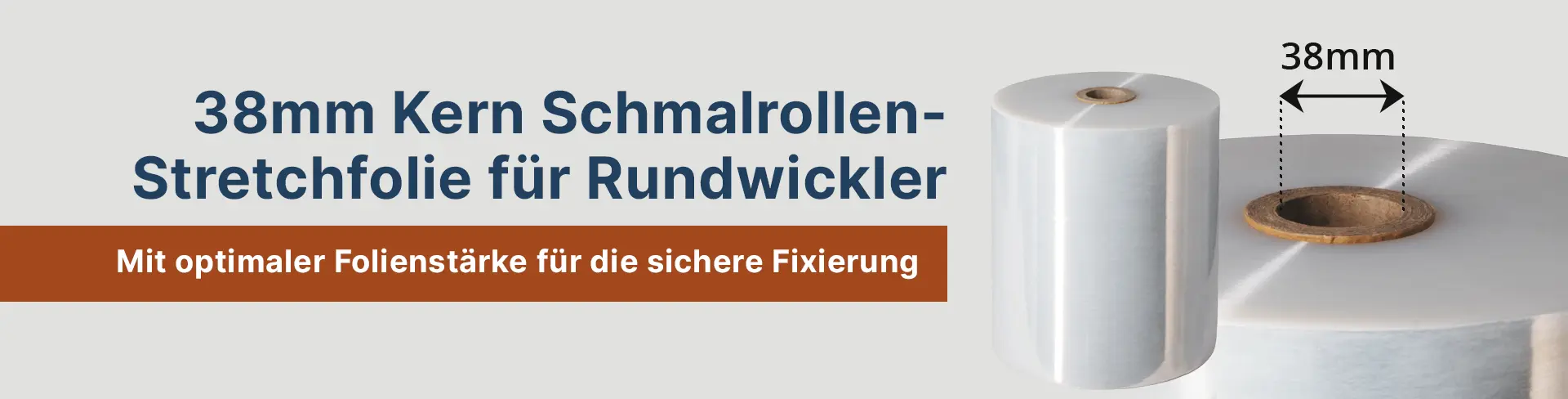 38mm Kern Schmalrollen-Stretchfolie für Rundwickler