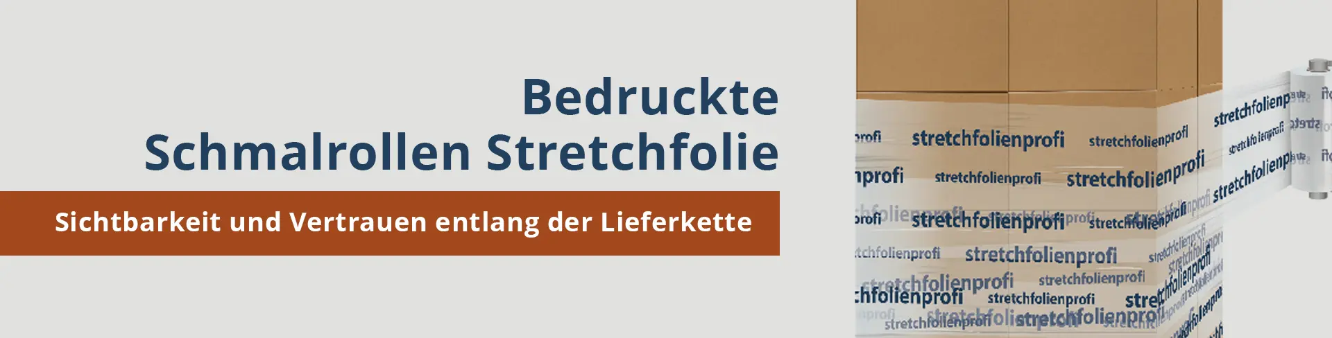 Bedruckte Rundwickler Stretchfolie - Schmalrollen Stretchfolie