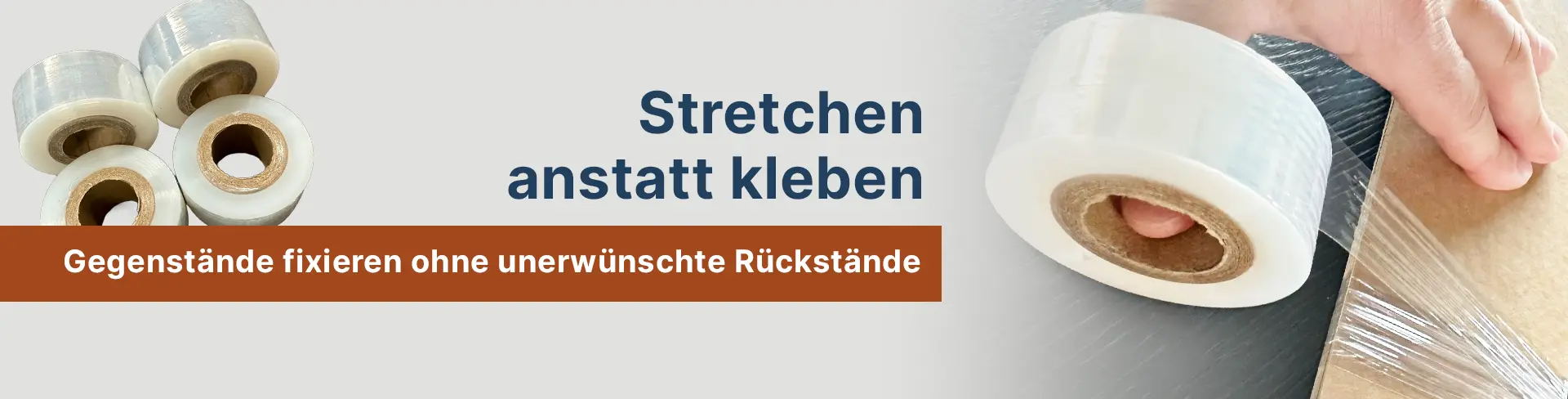 Stretchfolie transparent für das Fixieren ohne klebrige Rückstände