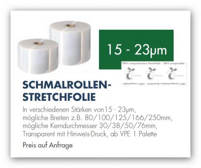 kompostierbare Schmalrollen Stretchfolie für Maschinen 